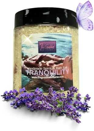 Tranquility Bath Salts – Dead Sea Salt Bath Soak for Relaxation, Calm, Spiritual Cleansing & Ritual Use 12oz by TheGoddessofFlame