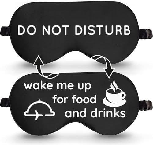 VITYA Charcoal Do Not Disturb/Wake Me Up Double-Sided Silk Sleep Mask for Women/Men | Light Blocking | Soft Breathable Sleep Eye Mask for Traveling on Airplane | Eye Mask with Elastic Strap by Unknown