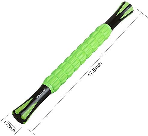 YANSYI Professional 9-Roller Deep Tissue Massage Stick - Portable Muscle Recovery Roller for Athletes, Relieves Post-Workout Soreness & Leg/Back Pain - Portable Physio Tool (Green) - Image 2