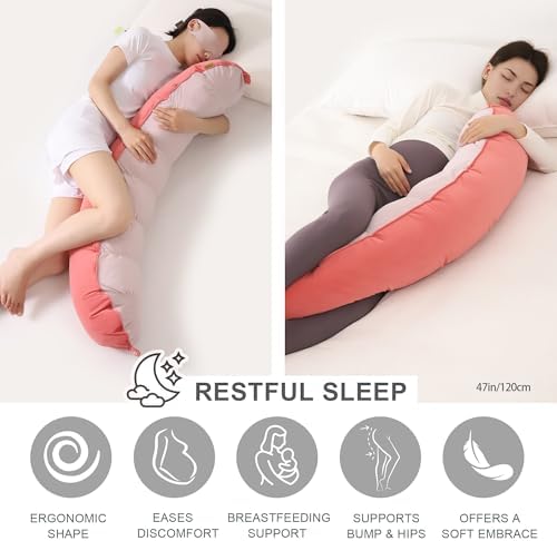 Peallow(Pat. Pend) – Long Round Body Pillow for Adults, Bolster Pillow for Sleeping, Soft and Supportive Pillow for Sleeping & Lumbar Support - Image 5