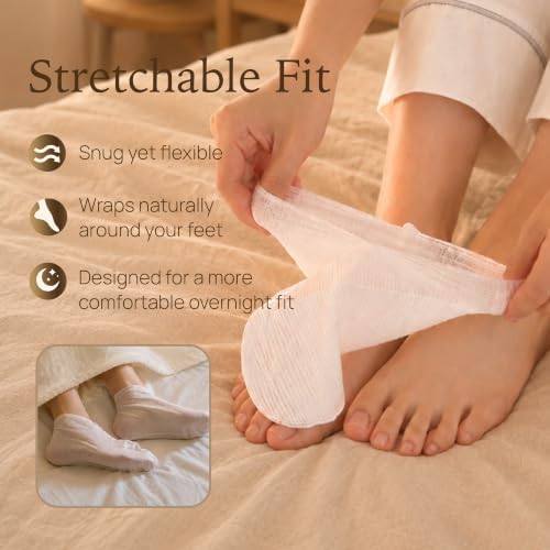 Epielle TruWrap Fit Overnight Advanced Moisturizing Foot Mask 3-Pack, Jojoba Oil, Shea Butter, Tea Tree Oil for Dry Cracked Feet - Image 4