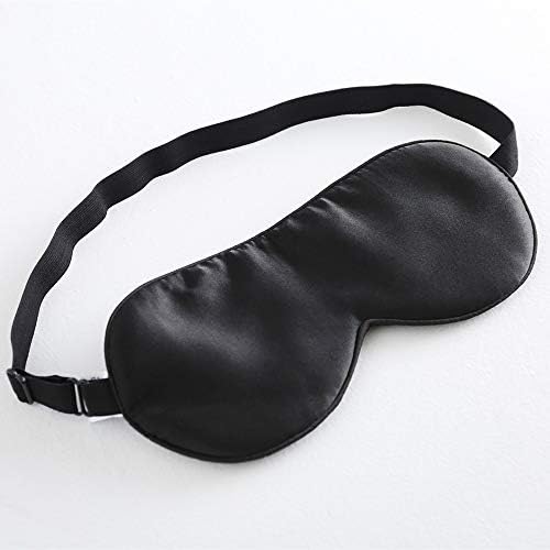 Tim & Tina 100% Silk Sleep Mask Comfortable,Super Soft Blindfold Eye mask Block Light for Sleeping,Shift Work,Naps,Travel,Yoga with Adjustable Strap (Black) by TimTina