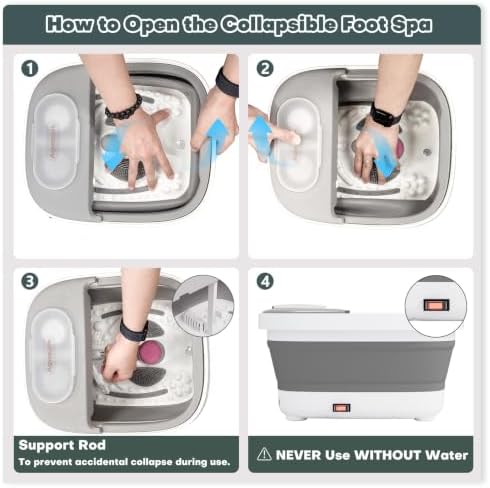 Collapsible Foot Spa Bath Massager with Heat/Remote(Light Grey) - Image 6