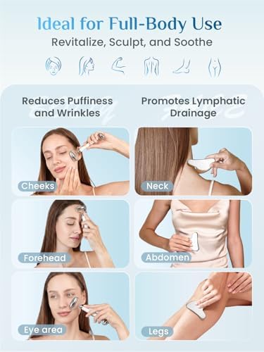 Rena Chris Stainless Steel Gua Sha Face Roller for Puffiness and Sculpting - Image 5