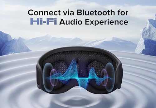 Sleep Mask with Headphones Bluetooth 5.4, TOPOINT 3D Eye Mask Blackout Breath Silk for Side Sleepers Women Men, Sleep Headphones Earphones HD Speaker Microphone for Travel Meditation Gift, CPAP Users - Image 6