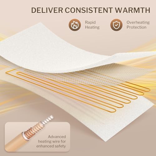 HOMLYNS LuxeHeat Massage Table Warmer Heating Pad, 30" x 72" Soft Fleece Professional Massage Therapy Bed Warmer with 10 Heat Settings, 1-9 Hours Auto Off, Rapid Heating - Image 4
