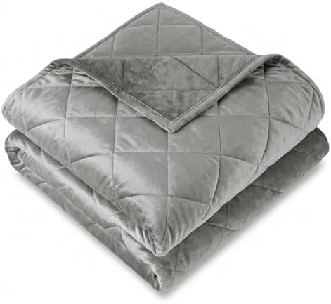 15lbs Weighted Blanket for Adults, 60"x80" Queen Size, Ultra-Soft Double-Sided Microfiber with Glass Beads, Breathable & Cozy Grey, All Season Deep Sleep by ROKDUKBEDDING