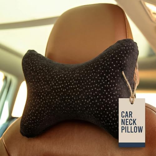 Aeris Car Neck Pillow for Driving - 100% Memory Foam Headrest Pillow with 8-Inch Strap Extension - Machine-Washable Soft Velour Cover - Carry Bag - Doubles as Office Chair or Lumbar Cushion by Unknown