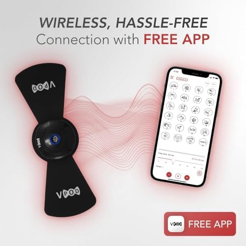 VPOD Deluxe Wireless TENS Unit Muscle Stimulator with Smartphone App Control - Bluetooth Enabled for Pain Relief Therapy - Rechargeable Portable Device for Back and Neck Pain - Image 3