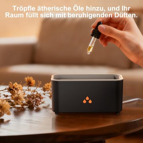 Mini Colorful Flame Essential Oils Diffuser, 160ml Ultrasonic Aroma Diffusers with Cool Mist Aromatherapy Humidifier, 7 Colorful Light, Whisper-Quiet, Auto-Off, 8Hours for Home, Office, Bedroom - Image 5