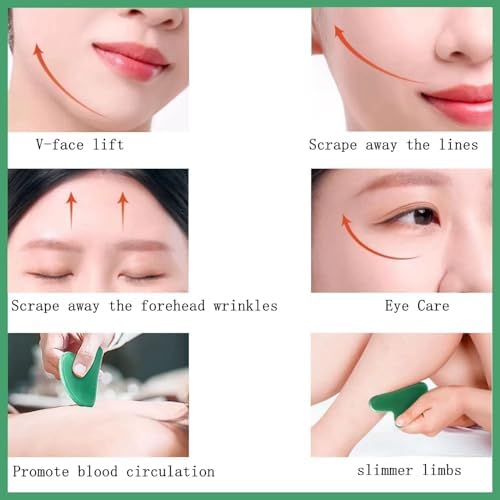 Gua Sha Jade Stone Gua Sha Massage Tool, Guasha Tool for Face and Body Skin Massage. Tools for SPA Acupuncture, Pink Stone for Body Face Neck and Eye, Skin Care Gift for Woman (Pink) - Image 6