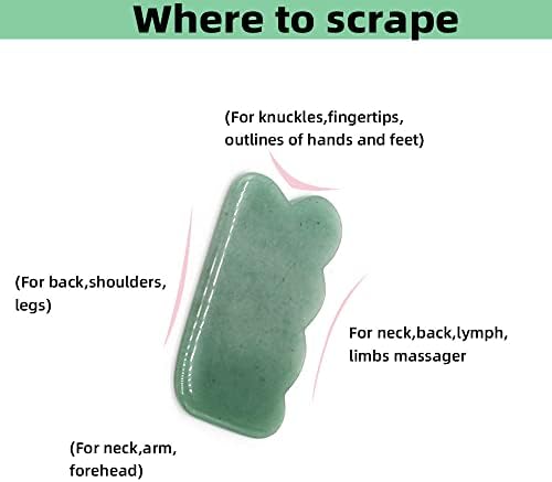Gua Sha Facial Tool Natural Jade Stone Massage Board Tools for SPA Acupuncture Therapy Trigger Point Treatment, Gua Sha Scraping - Image 5