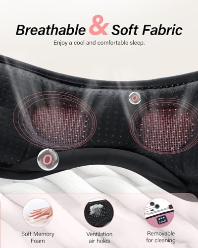 LC-dolida Sleep Headphones, White Noise Bluetooth Sleep Mask 3D Wireless Eye Mask Sleeping with Timing, Sleep Mask with Bluetooth Headphones for Side Sleepers Travel Yoga - Image 4