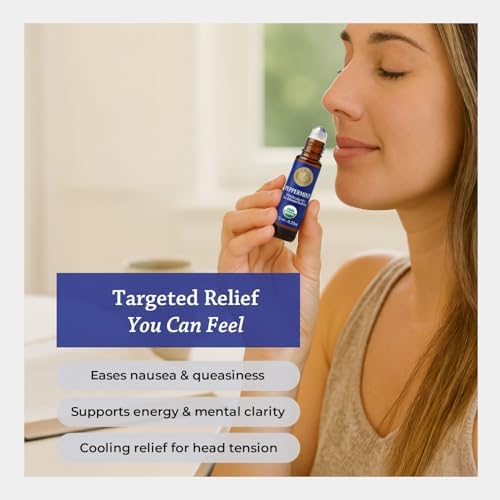 Silk Road Organic Peppermint Essential Oil Cooling Roll-On, USDA Certified - Image 2