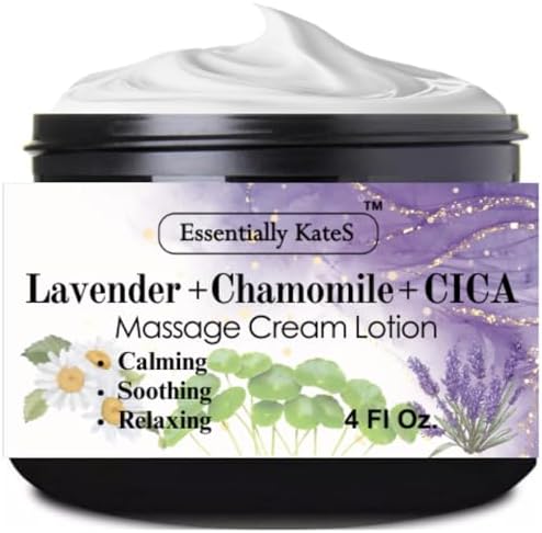 Essentially KateS Lavender + Chamomile + CICA Cream Lotion 4 Fl Oz - Calming, Soothing, Relaxing, Hydrating. by EssentiallyKateS