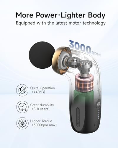HEYCHY A1 Mini Massage Gun, Portable Deep Tissue Massager, Black - Image 5