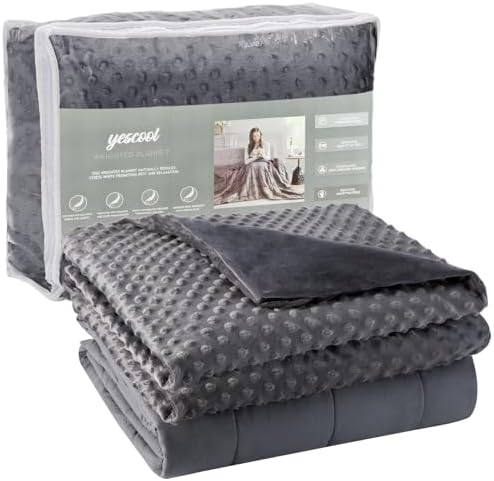 yescool Weighted Blanket with Cover (7 lbs, 41" x 60", Charcoal Gray) Heavy Blanket for Sleeping Perfect for 60-90 lbs, Breathable Blanket with Premium Glass Bead, Machine Washable by yescool