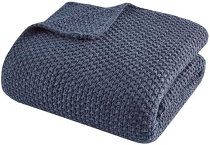 INK+IVY Bree Knit All Season Throw Blanket for Sofa, 50 x 60, Indigo - Image 4
