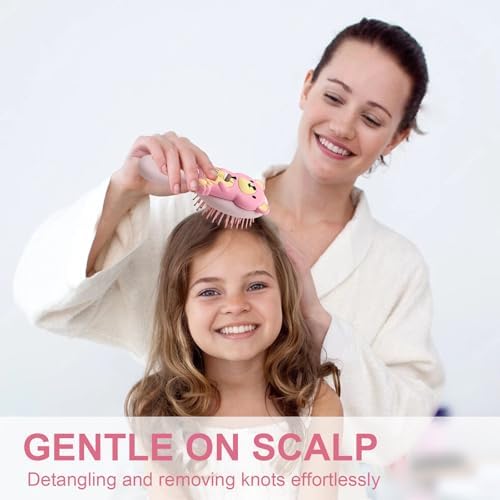 Toddler Hair Brush for Baby, Bear Air Cushion Brush - Pink - Image 5