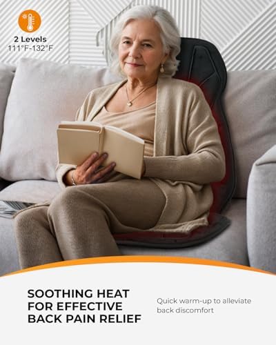 CooCoCo Heated Back Massager, 8-Motor Massage Chair Pad for Home and Office - Image 4