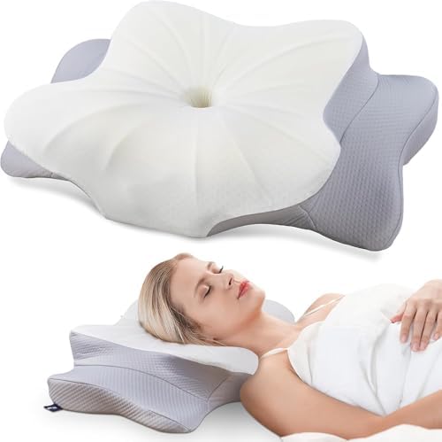 DONAMA Cervical Pillow for Neck and Shoulder Pain Relief, Cooling Contour Memory Foam Pillow, Dual-Height Ergonomic Neck Support Pillow for Side Back Stomach Sleepers with Removable Pillowcase by DONAMA