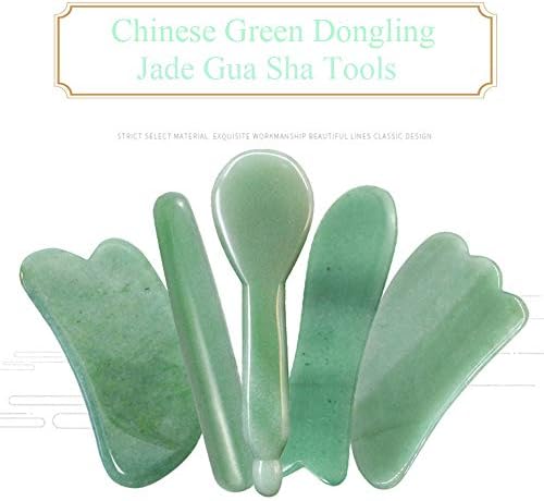 Facial Gua Sha Tool for Chin Massage Tool Natural Jade Stone Gua Sha Board for Face SPA Acupuncture Therapy Trigger Point Treatment - Image 4