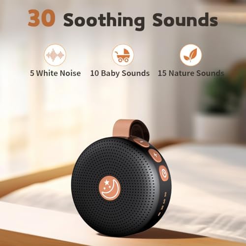 Portable Sound Machine Mini White Noise Machine Baby Shushing Brown Noise Machine with 30 Soothing Sounds for Kids Adults Dogs Auto-Off Timer 32 Volume Levels Sleep Machine for Home Office Privacy - Image 2