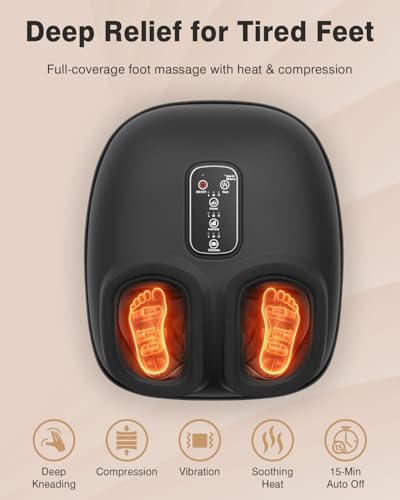 cotsoco Foot Massager Machine with Heat Shiatsu Foot Massager for Plantar Fasciitis Birthday Gifts for Women Men Mom Dad Deep Kneading Electric Massager Improve Blood Circulation Relax Size up to 13" - Image 2
