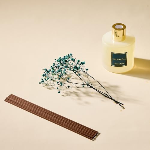 COCORRÍNA Reed Diffuser - Cashmere Vanilla 17 Fl.oz Reed Diffuser with 8 Sticks Scented Diffuser with Preserved Flowers for Bathroom Home Decor - Image 6