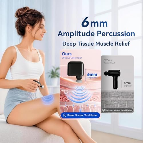 OKACHI GLIYA Mini Portable Massage Gun with 3 Heads All-in-One Storage Case - Image 4