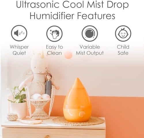 Crane Ultrasonic Cool Mist Humidifier for Bedroom, Baby Nursery, Kids Room, Plants, or Office, Large 1 Gallon Tank, Filter Optional, Orange - Image 2