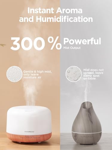 InnoGear 500ml Essential Oil Diffuser for Home Cool Mist Humidifier, Yellow - Image 2