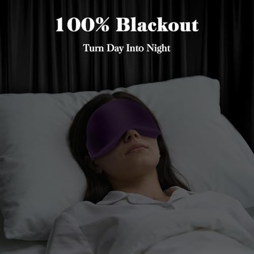 Fygrip 3D Eye Mask Sleep Mask for Men & Women, Purple - Image 2
