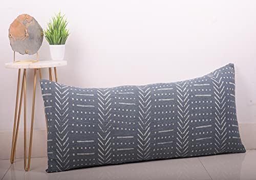 Trade Star 14x36 Lumber Cotton Pillow Cover Handloomed Pillow Cover Boho Pillow Cases Summer Farmhouse Rustic Home Decor Lumbar Back Rest Cushion Case Spring Decorative (Dark Grey Snow) - Image 6