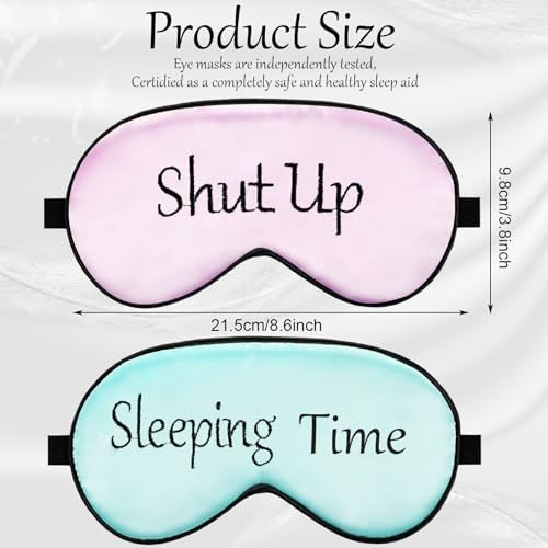 Geyoga 8 Pack Silk Funny Sleep Masks for Women Sleep, Retro Colors - Image 2