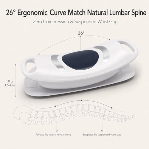 brenzo Lower Back Massager with Heat, Electric Lumbar Stretching Device with Airbag Compression, 15 Intensity Levels, 3 Heat Settings, Portable Back Relaxation for Home Office Use-White - Image 5