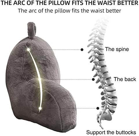 Aimuan Reading Pillow Bed Rest Wedge Large Adult Backrest Pillow with Arms Back Support for Sitting Up in Bed Cushion Incline Rest Sleeping Snoring Pillow, Grey Large - Image 5
