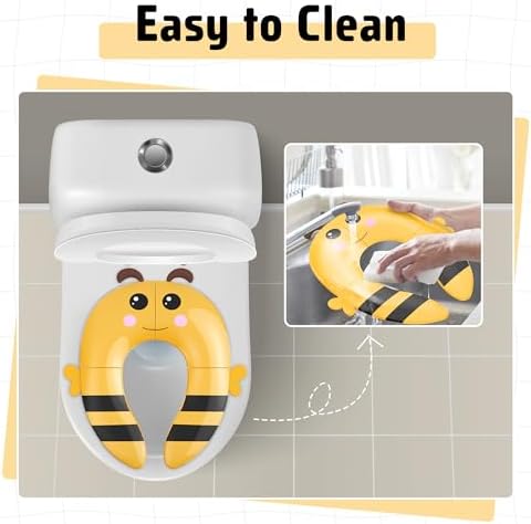 Maliton Folding Travel Potty Training Seat for Toddlers, Yellow Bee - Image 5