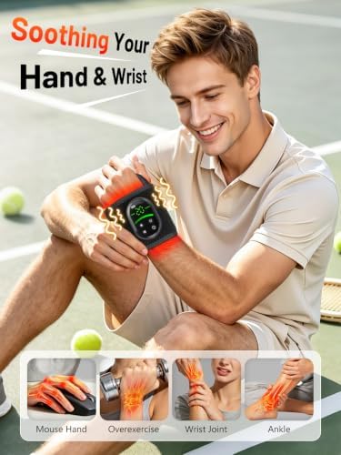 Cordless Red Light Therapy for Wrist Pain with Heat & Massage, 660nm& 850nm - Image 2