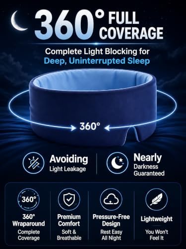 Sleep Mask for Women Mens Travel Black Out Eye Mask for Sleeping - Image 4