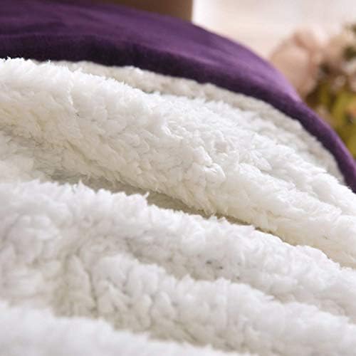 NANPiper Sherpa Blanket - Twin Size Thick Velvet Plush Reversible Bed Blanket for Winter - Purple (60"x80") - Image 4