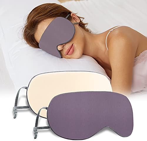 Sleeping Mask 2 Pack, Warm, Cool Double-Sided Use of Sleep Mask, Super Soft Blindfold with Adjustable Strap, Block Out Light, Comfort Sleep Eye Mask for Travel Meditation Nap by BATHRINS