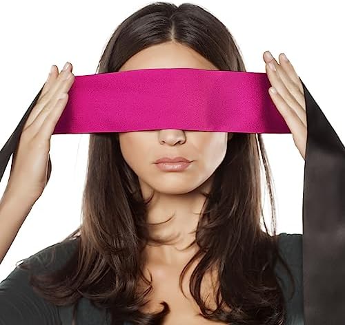 FRESHME Satin Sleep Mask - Lightweight Eye Mask for Sleeping Comfortable Adjustable Eye Blindfold Cover for Women Men Night Travel Nap Valentine's Day Gift Black and Deep Rose Red 160cm/63in - Image 5