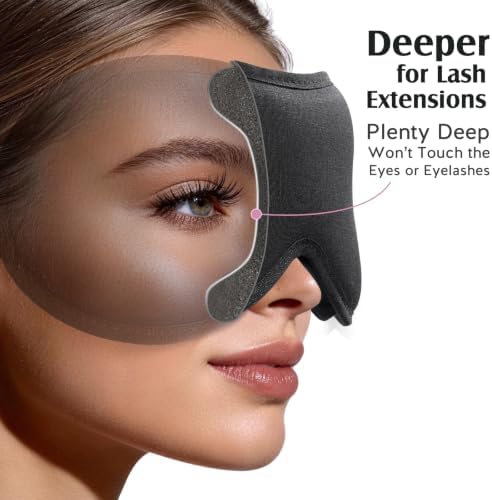 YFONG Sleep Mask Women Men for Lash Extension, Breathable Bamboo Viscose - Image 3