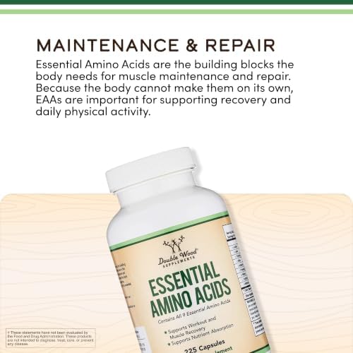 EAA Capsules, BCAAs, All 9 Amino Acids, Workout + Muscle Recovery, 225 Ct - Image 4