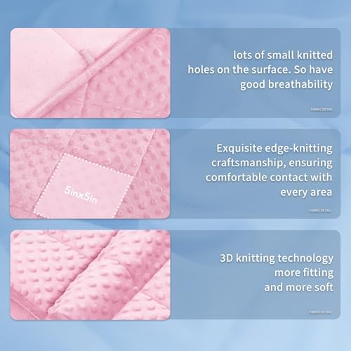 Topcee Weighted Blanket for Adults (15lbs 48"x72"), Minky Dots Heavy Blanket for 140-160lbs Sleeping, Soft, Cozy and Cooling Weighted Throw Blankets, Machine Washable, Pink - Image 6