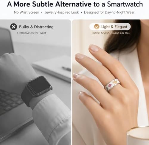 Smart Ring for Women with Enamel Health Ring Fitness Ring Fitness Tracker with Sleep Heart Rate Monitoring Distance Pedometer Calorie for Android iOS - Image 4