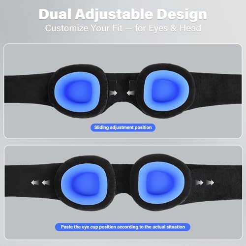 Sleep Mask for Dry Eyes, 100% Blackout Hydrating Sleeping Mask Grayish - Image 4