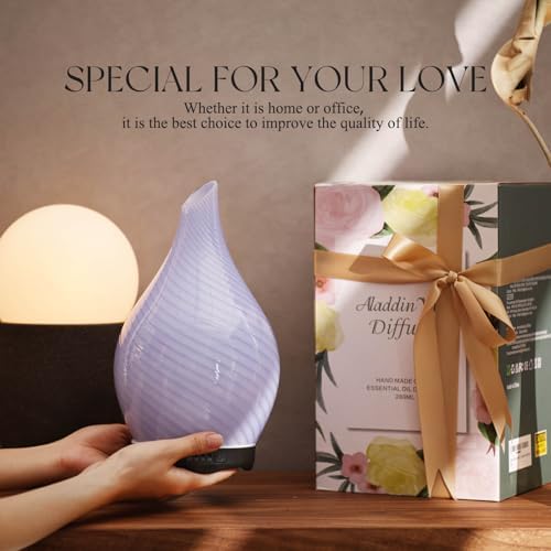 Porseme Essential Oil Diffuser 280ml Handmade Glass Diffuser 7H Runtime - Image 6