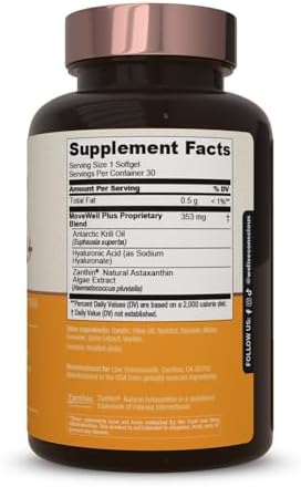 Live Conscious Joint Health Supplement - MoveWell Plus Antarctic Krill Oil, Natural Astaxanthin and Hyaluronic Acid | Outperforms Glucosamine (2 Pack) - Image 3